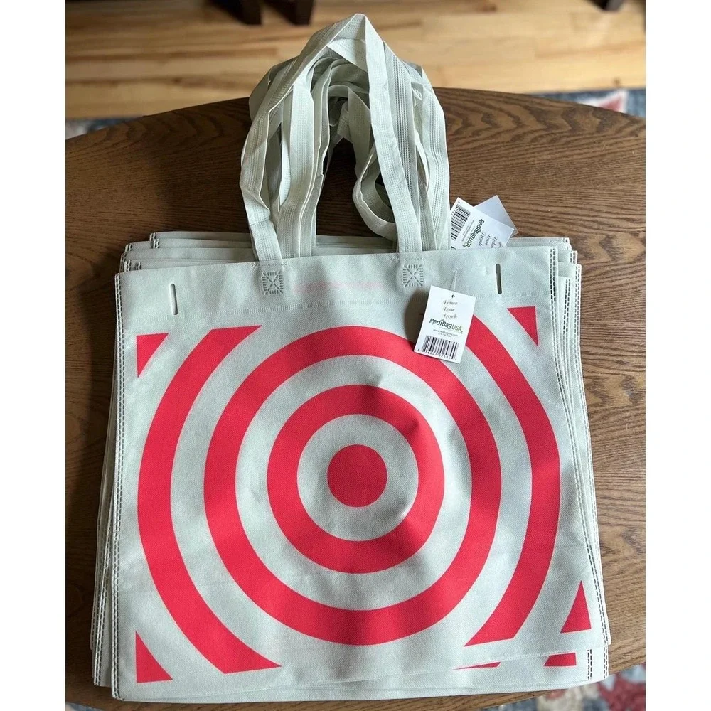 Target Reusable Bullseye Tote Shopping Bags Set of 12 New